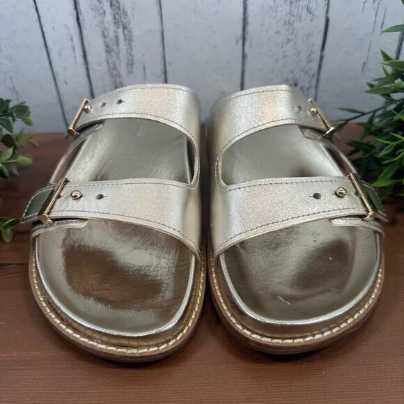 Cole Haan Women's Marisol Footbed Sandals Soft Gold Leather Size 9 - Picture 3 of 9